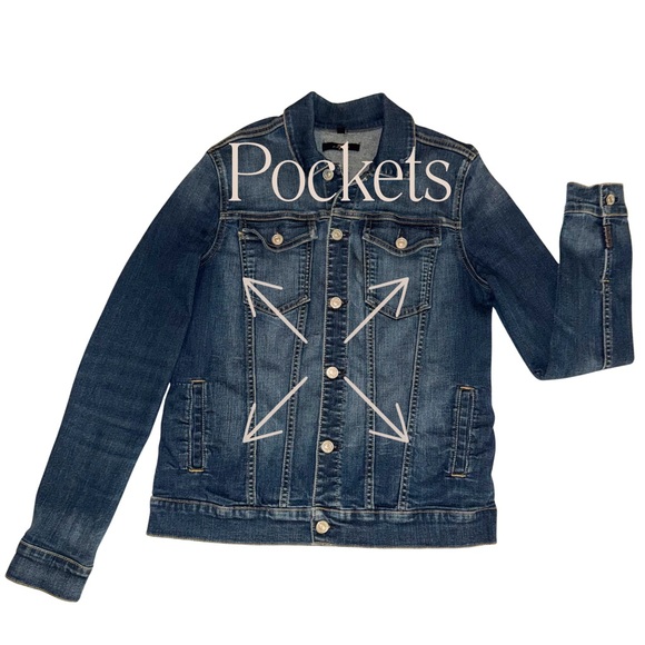 7 For All Mankind Classic Blue Denim Jacket - Picture 11 of 12